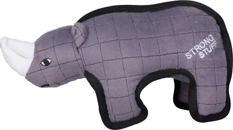 Strong Stuff Neushoorn - Hondenspeelgoed - 32 cm de Flamingo en Gris – photo produit