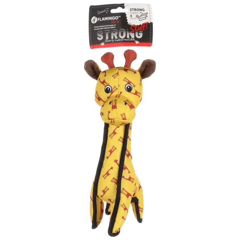 Strong Stuff - Speelgoed Honden - Hs Strong Stuff Giraf 35cm - 1st by Flamingo in Yellow – product photo 2 of 2