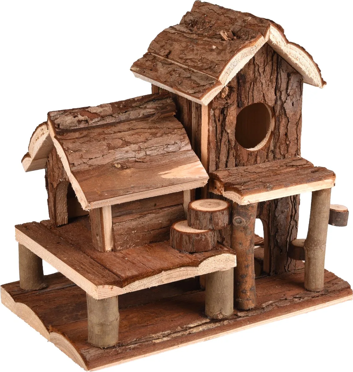 Swinsy - Knaagdierhuis Knaagdier - Huisje Swinsy Hout 25x16x24,5cm - 1st - 130287 - 1st van Flamingo in Bruin – productfoto