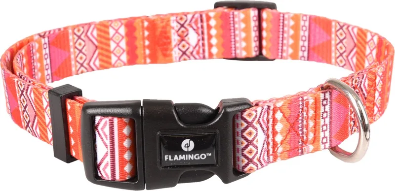 Syb - Halsband Honden - Halsband Syb Oranje/roze/wit M 40-55cm 20mm - 1st - 127998 - 1st de Flamingo en Multicolore – photo produit