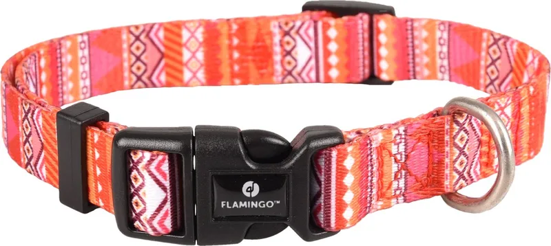 Syb - Halsband Honden - Halsband Syb Oranje/roze/wit S 30-45cm 15mm - 1st - 128000 - 1st de Flamingo en Multicolore – photo produit