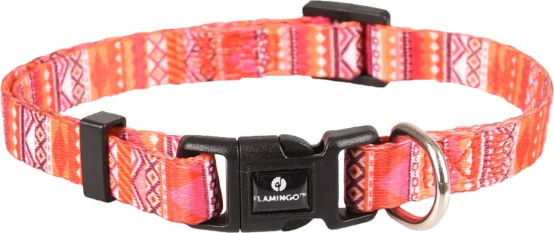 Syb - Halsband Honden - Halsband Syb Oranje/roze/wit Xs 20-35cm 10mm - 1st by Flamingo in Multicolour – product photo