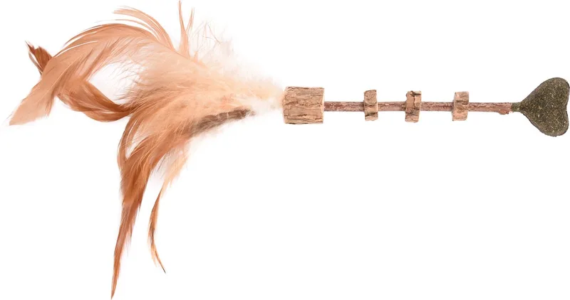 Topsy - Speelgoed Katten - Ps Topsy Stokje Hout+hartje Matatabi Natuur 25cm - 1st - 130835 - 1st by Flamingo – product photo