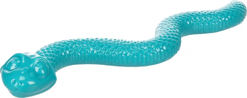 TPR sneaky snake turkoois 42 x 10.5 x 5 cm snackdispencer voor honden leuk aanvoelend . tof speelgoed. bengelend in de muil van uw viervoeter von Flamingo in Türkis – Produktfoto