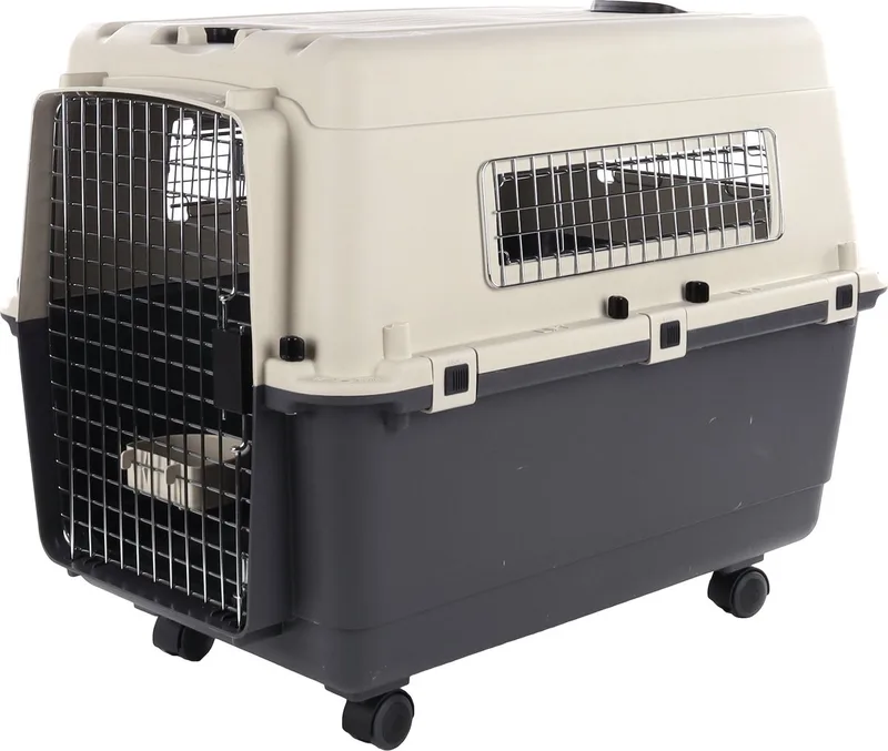 Transportbox hond L 80×57×65 cm – Flamingo Transportkooi Nomad Donkergrijs von Flamingo in Grau – Produktfoto