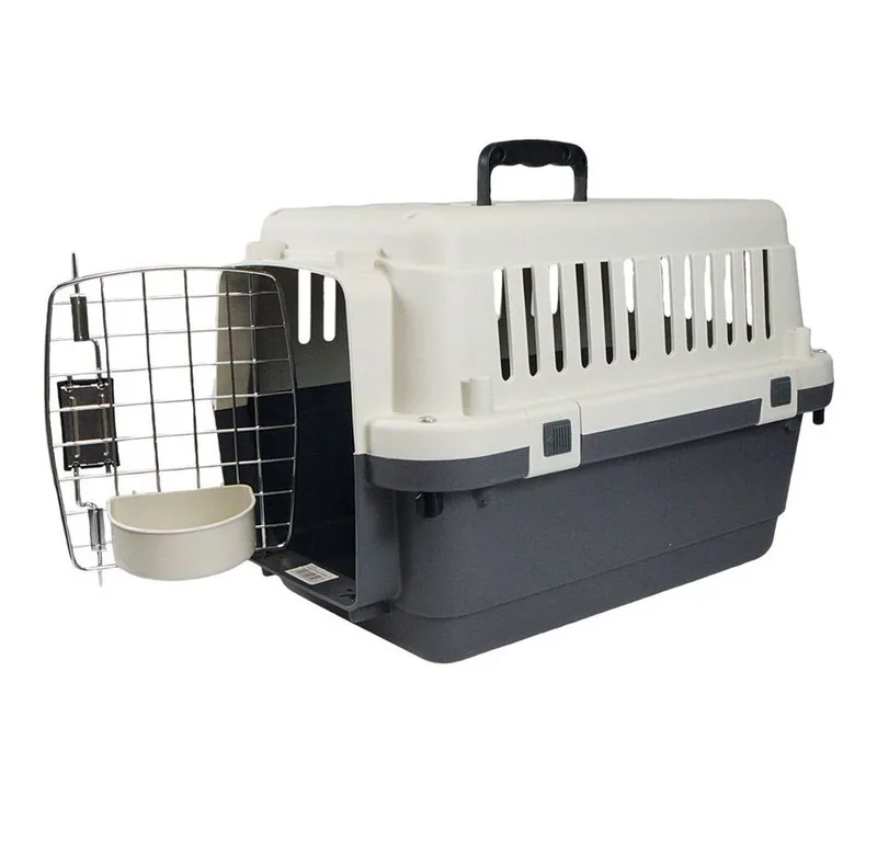 Transportbox hond S 61×40×41 cm – Flamingo Transportkooi Nomad Donkergrijs de Flamingo en Gris – photo produit 2 sur 2