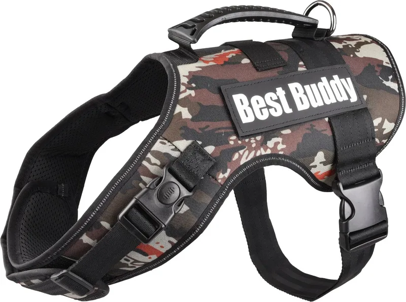 Uranus - Harnas Honden - Harnas Best Buddy Uranus Jungle Camouflage Xxl 95-130cm 50mm - 1st - 122782 - 1st von Flamingo in Kaki – Produktfoto