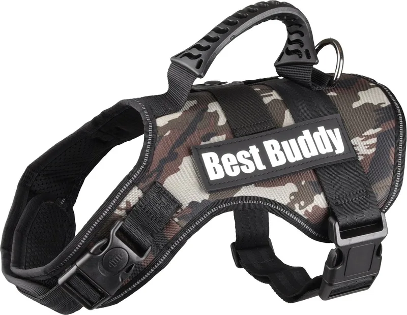 Uranus - Harnas Honden - Harnas Best Buddy Uranus Jungle Camouflage M 60-80cm 38mm - 1st - 122798 - 1st by Flamingo in Kaki – product photo