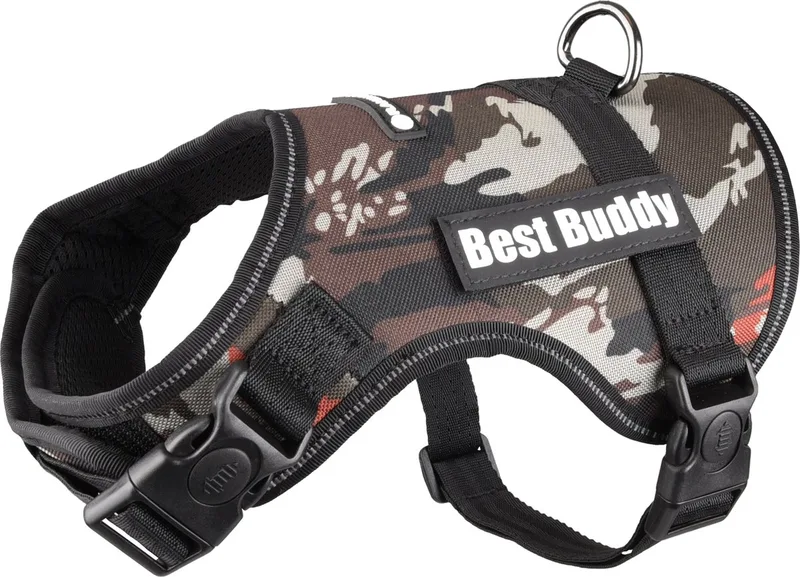 Uranus - Harnas Honden - Harnas Best Buddy Uranus Jungle Camouflage S 50-70cm 25mm - 1st - 122794 - 1st by Flamingo in Kaki – product photo