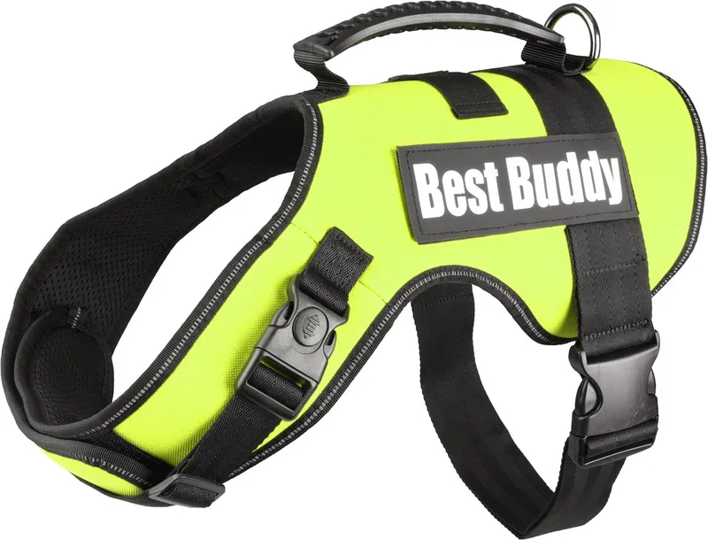 Uranus - Harnas Honden - Harnas Best Buddy Uranus Neon Xl 80-115cm 50mm - 1st - 122752 - 1st by Flamingo in Green – product photo
