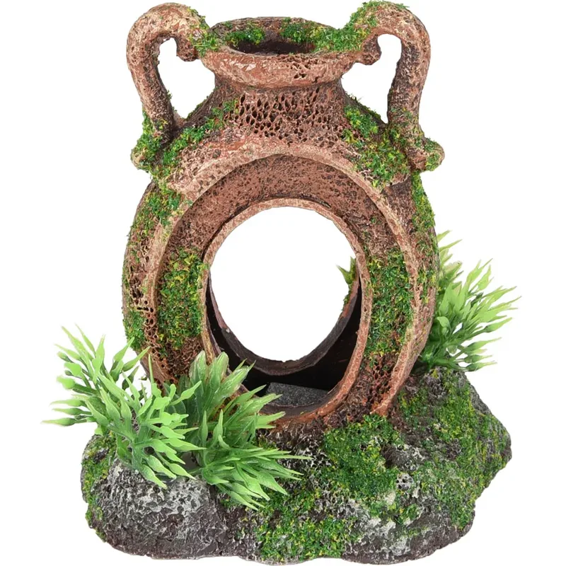Vase Moza Avec Plantes Décoration D´aquarium 10x7x11cm fra Flamingo – produktbillede