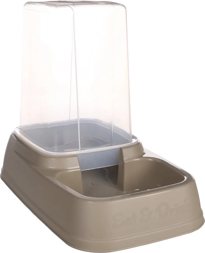 Vedi - Voerautomaat;waterautomaat Honden;katten - Voer+waterautomaat Vedi 3,4l 19,5x33x27cm - 1st - 137349 - 1st de Flamingo en Taupe – photo produit 1 sur 3