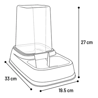 Vedi - Voerautomaat;waterautomaat Honden;katten - Voer+waterautomaat Vedi 3,4l 19,5x33x27cm - 1st - 137349 - 1st de Flamingo en Taupe – photo produit 3 sur 3