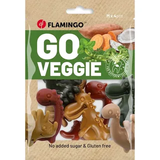 Veggie - Snack Honden - Veggie Dino Mix M 4st 120gr - 4st fra Flamingo – produktbillede 2 af 2