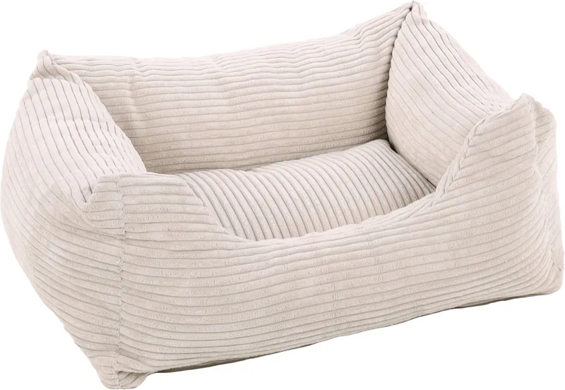 Velluto Hondenmand Beige Rechthoekig - 65x50x20CM - Afneembare Hoes En Antislip Bodem fra Flamingo i Biege, Gebroken wit – produktbillede