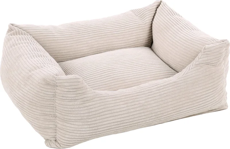Velluto Hondenmand Beige Rechthoekig - 80x67x22CM - Afneembare Hoes En Antislip Bodem von Flamingo in Beige, Gebroken wit – Produktfoto