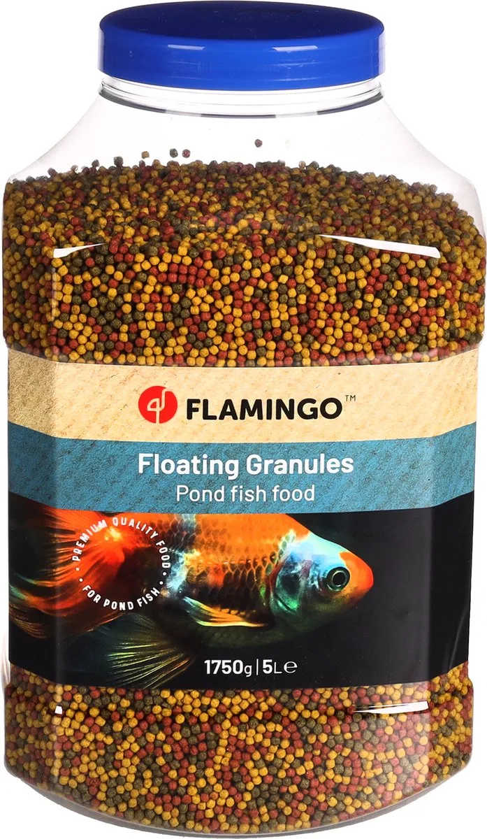 Vissen voer – vissenvoer – vijvervoer – vijvervoer korrels – 5L – mix beige/groen/rood de Flamingo – photo produit