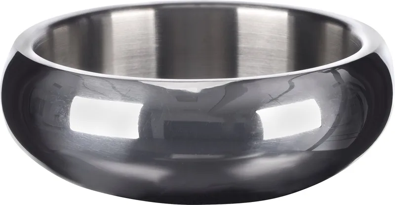 Voerbak hond – drinkbak hond – eetbak hond inox – dubbelwandige RVS kom met antislip – Ø15,5 cm – 790ml – Flamingo eet- en drinkpot Muna Rond by Flamingo in Silver – product photo