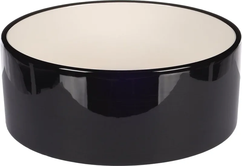 Voerbak hond – eetbak hond keramiek – stijlvolle zware keramische kom – Ø20 cm – 1,7L – Flamingo eet- en drinkpot Rocky Rond & Wit von Flamingo in Schwarz – Produktfoto
