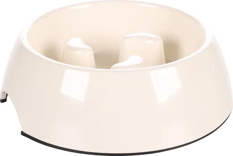 Voerbak hond – Flamingo Eetpot Slow Feeder Royal Rond – 700ml – antislip – tegen schrokken – maat L de Flamingo en Blanc – photo produit
