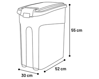 voerton hond – Kolio 16L – compacte kunststof voercontainer met schep & klapdeksel – luchtdichte hondenvoer opslag by Flamingo in Beige – product photo 5 of 5