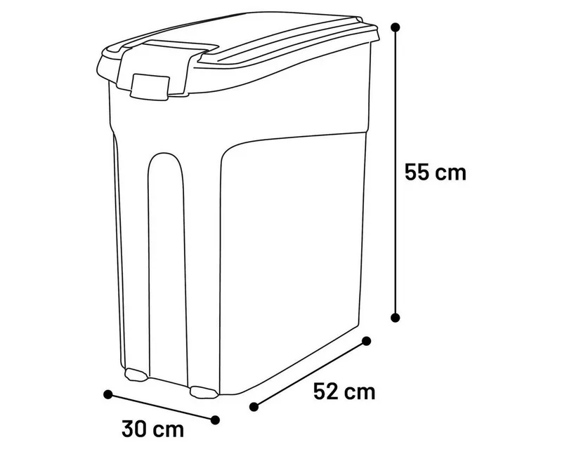 voerton hond – Kolio 16L – compacte kunststof voercontainer met schep & klapdeksel – luchtdichte hondenvoer opslag by Flamingo in Beige – product photo 5 of 5