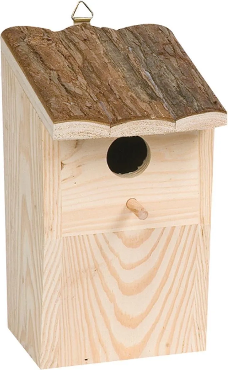 Vogelhuisje Cortesa Plato - Hout - 12 x 14.5 x 22cm de Flamingo en Houtkleur – photo produit