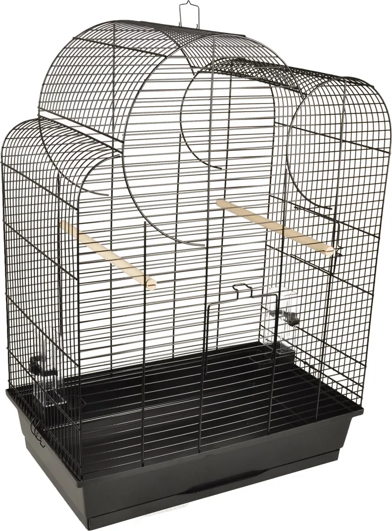 Vogelkooi – Flamingo Parkietenkooi Wammer 1 – 54x34x75 cm – met zitstokken & eetbakjes – voor parkieten de Flamingo en Noir – photo produit