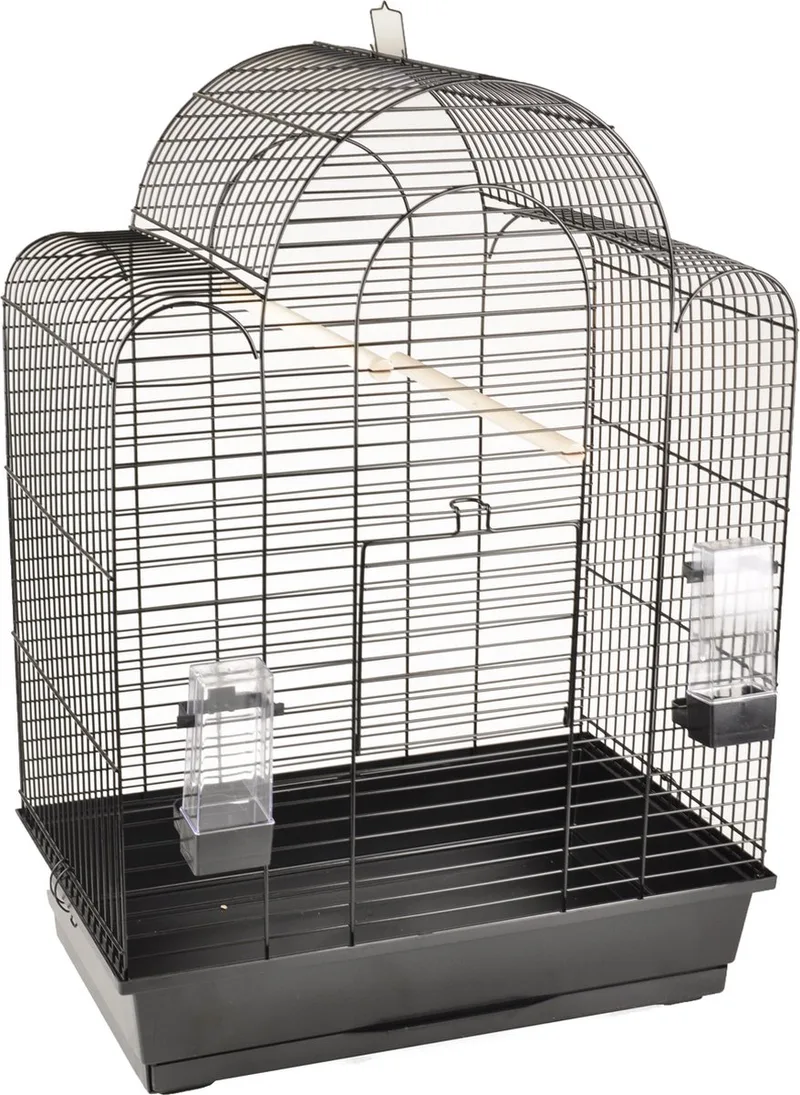 Vogelkooi Runa Zwart - Zwart - 54 x 34 x 74.5 cm de Flamingo en Noir – photo produit
