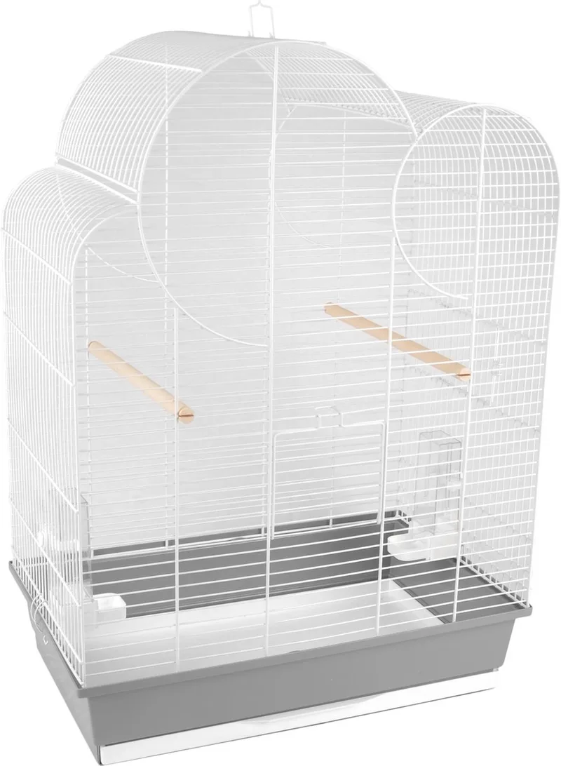 Vogelkooi Wammer 1 Grijs/Wit - Wit/Grijs - 54 x 34 x 75 cm by Flamingo in White – product photo