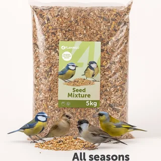 Vogelvoer – Flamingo Four Seasons Zaadmengsel – buitenvogels – 5 kg – natuurlijk zaadmengsel voor tuinvogels – geschikt voor elk seizoen – Europese kwaliteit by Flamingo – product photo 1 of 2