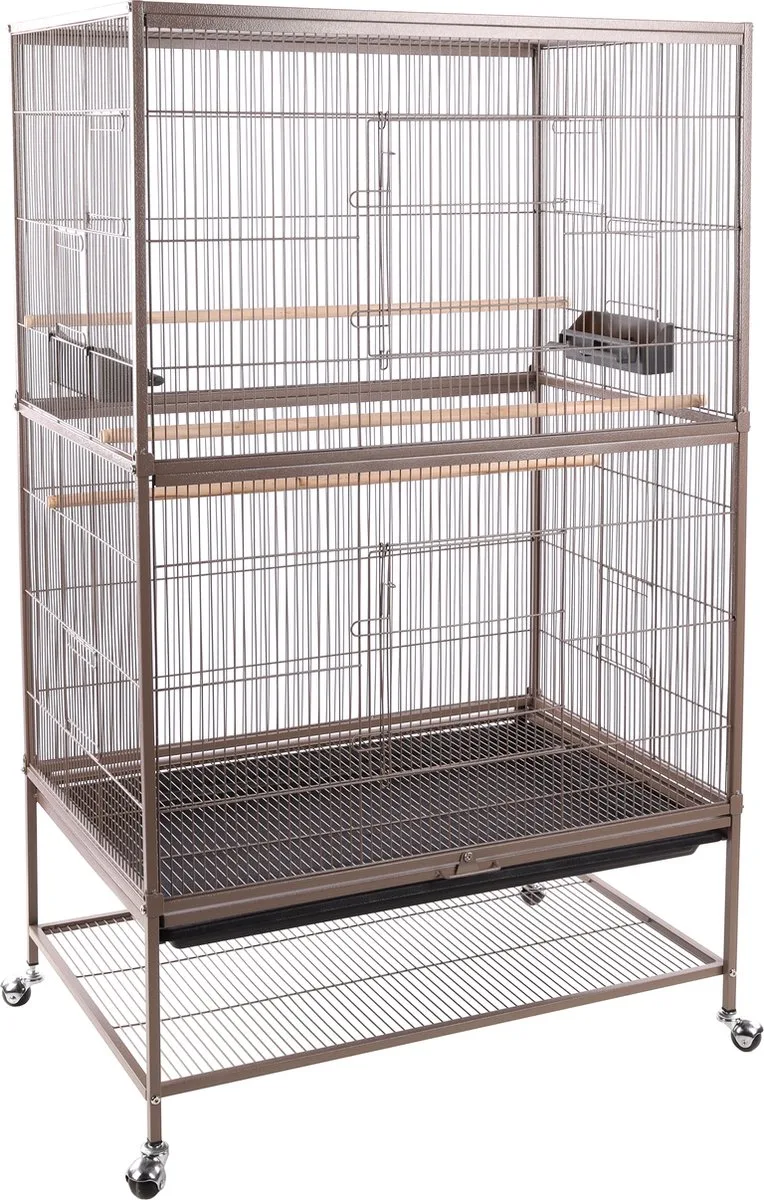 Volière Sumba – volière voor buiten & binnen – volière aluminium – 79x52x134 cm – Flamingo volière by Flamingo in Taupe – product photo