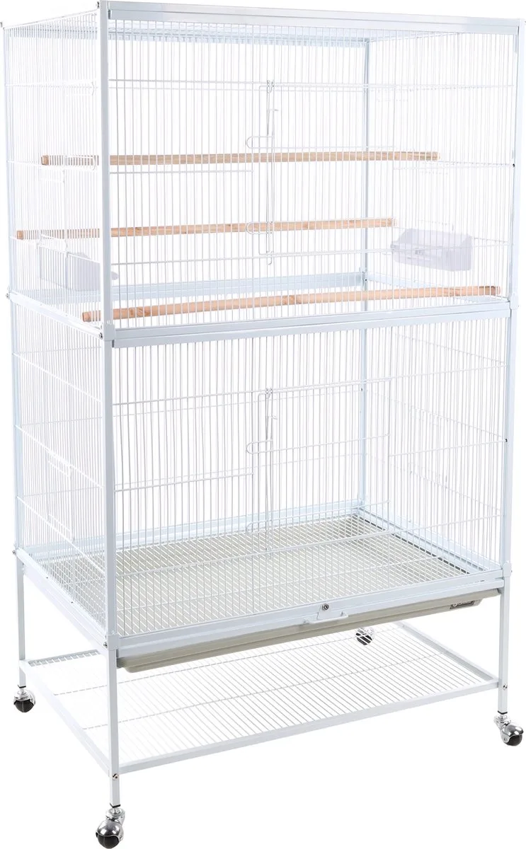 Volière Sumba – volière voor buiten & binnen – volière aluminium – 79x52x134 cm – Flamingo volière de Flamingo en Blanc – photo produit