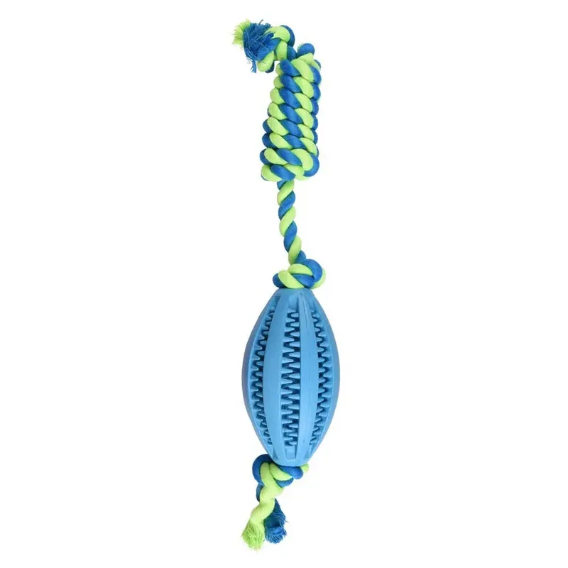 Waylen Rugby Ball Rope Hondenspeeltje Geassorteerd de Flamingo – photo produit 3 sur 4
