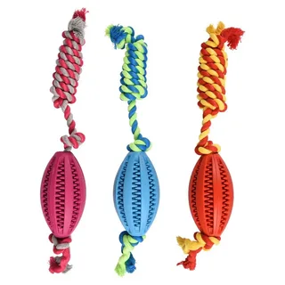 Waylen Rugby Ball Rope Hondenspeeltje Geassorteerd de Flamingo – photo produit 1 sur 4