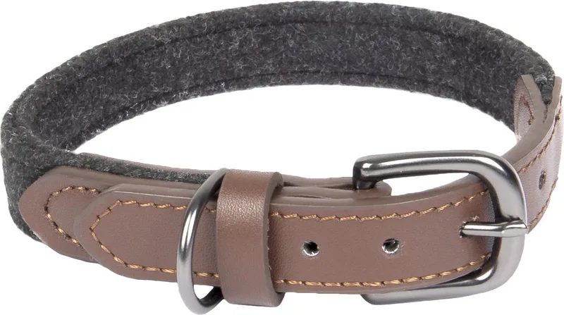 Yura - Halsband Honden - Halsband Yura Zwart/bruin S 29-35cm 20mm - 1st - 131339 - 1st by Flamingo in Black – product photo