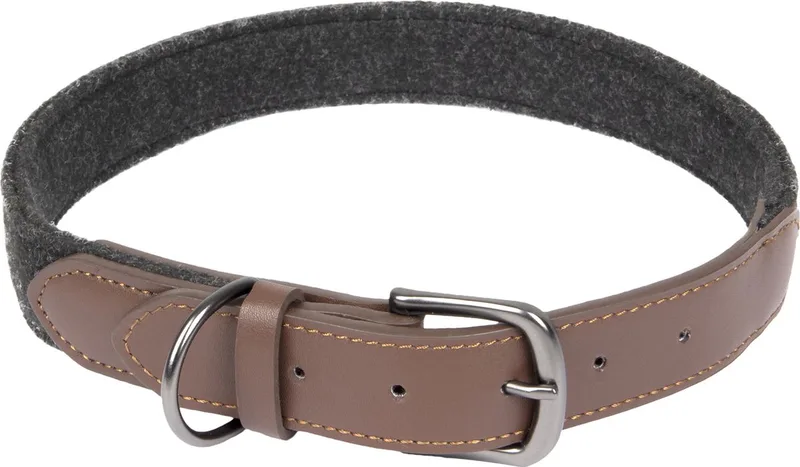 Yura - Halsband Honden - Halsband Yura Zwart/bruin Xxl 52-62cm 30mm - 1st - 131705 - 1st by Flamingo in Black – product photo