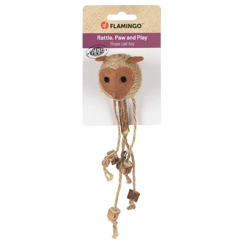 Yutsu Aap Matatabi - Kattenspeelgoed Matatabi - Juten Touw - 15cm x 6cm von Flamingo in Braun – Produktfoto 2 von 3