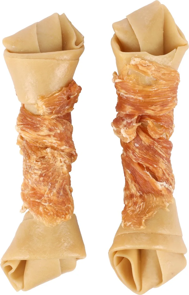 ZERO RAWHIDE GEKNOOPT BEEN MET KIP 14CM 2ST 120GR von Flamingo – Produktfoto