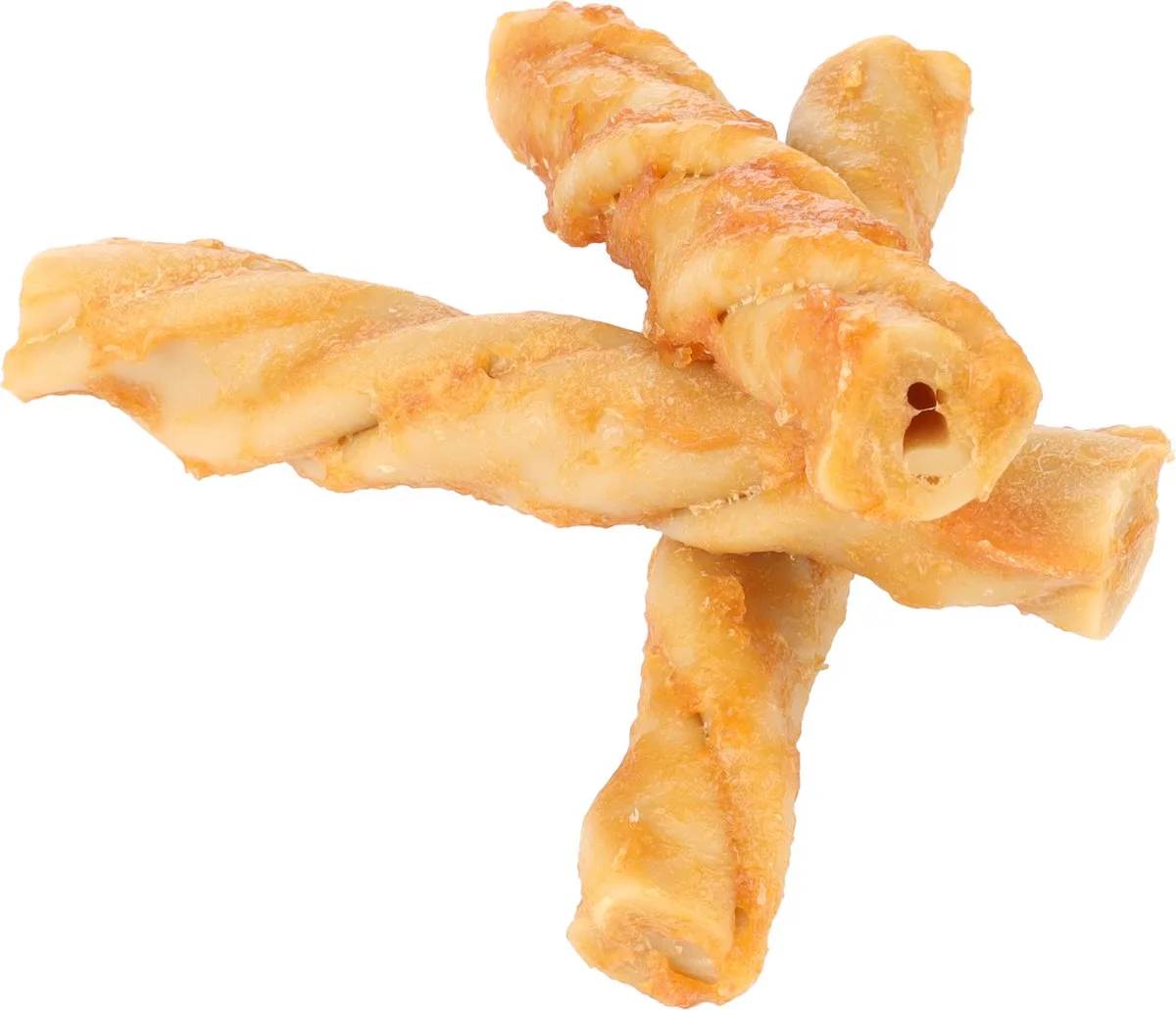 ZERO RAWHIDE TWIST MET KIP 12,5CM 3ST 120GR von Flamingo – Produktfoto