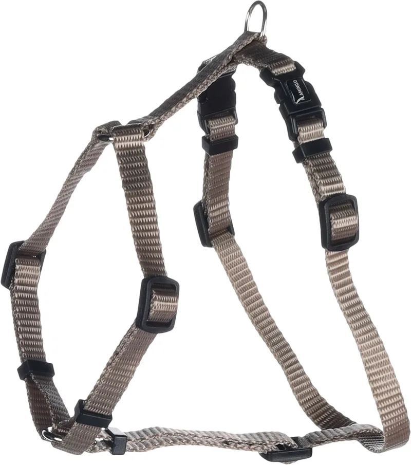 Ziggi H-harnas - Harnas Honden - H-harnas Ziggi Greige Xs 25-40cm 10mm - 1st - 138096 - 1st von Flamingo in Grau – Produktfoto