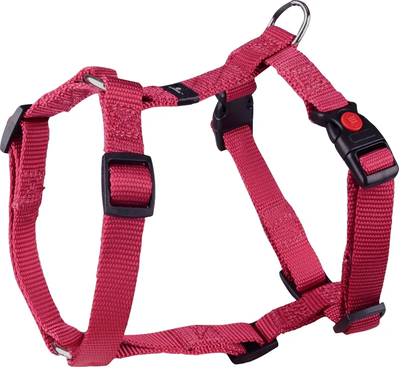 Ziggi H-harnas - Harnas Honden - H-harnas Ziggi Kersenrood S 35-50cm 15mm - 1st - 127692 - 1st von Flamingo in Rot – Produktfoto