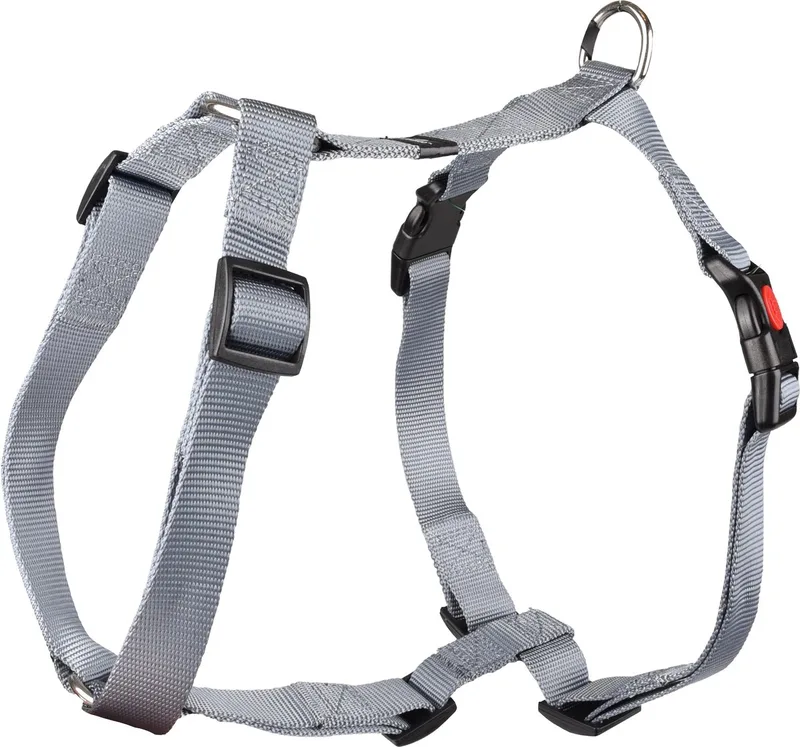 Ziggi H-harnas - Harnas Honden - H-harnas Ziggi L 60-85cm 25mm - 1st - 127473 - 1st de Flamingo en Gris – photo produit