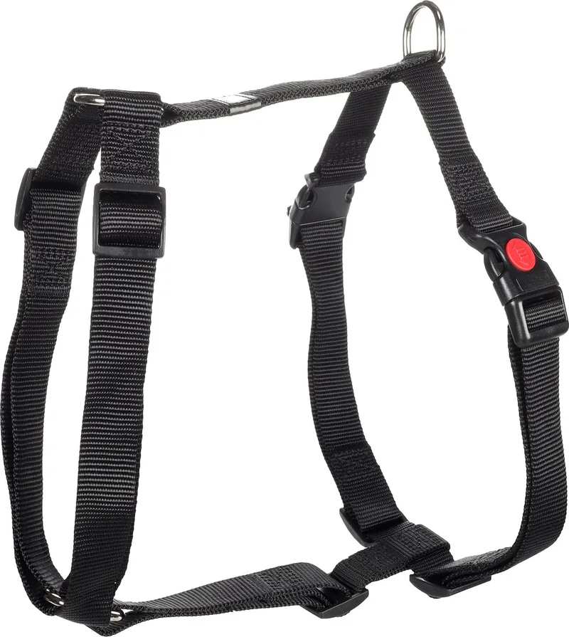 Ziggi H-harnas - Harnas Honden - H-harnas Ziggi XXL 65-100cm 25mm - 1st by Flamingo in Black – product photo