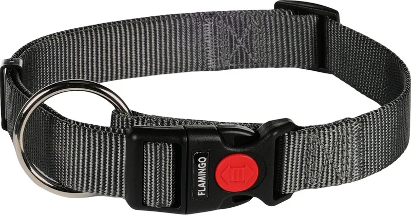 Ziggi - Halsband Honden - Halsband Ziggi Donkergrijs L 45-65cm 25mm - 1st - 134626 - 1st von Flamingo in Grau – Produktfoto