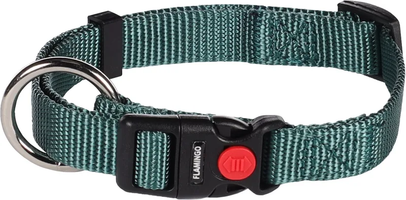 Ziggi - Halsband Honden - Halsband Ziggi Donkergroen S 30-45cm 15mm - 1st - 134825 - 1st von Flamingo in Grün – Produktfoto