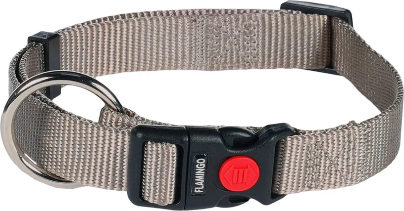 Ziggi - Halsband Honden - Halsband Ziggi Greige M 40-55cm 20mm - 1st - 134493 - 1st de Flamingo en Gris – photo produit