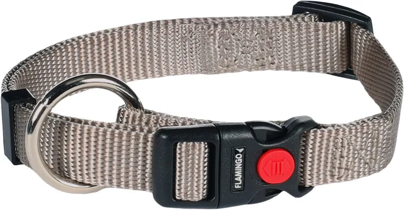 Ziggi - Halsband Honden - Halsband Ziggi Greige S 30-45cm 15mm - 1st - 134496 - 1st by Flamingo in Grey – product photo