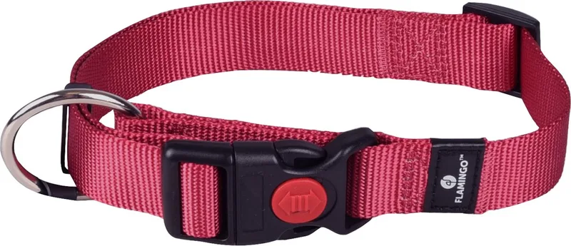 Ziggi - Halsband Honden - Halsband Ziggi Kersenrood L 45-65cm 25mm - 1st - 127710 - 1st von Flamingo in Rot – Produktfoto