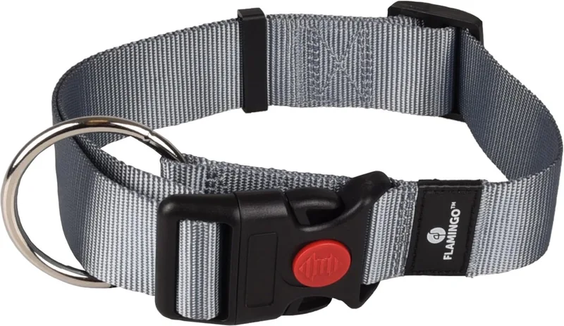 Ziggi - Halsband Honden - Halsband Ziggi Xl 55-75cm 40mm - 1st - 127413 - 1st de Flamingo en Gris – photo produit
